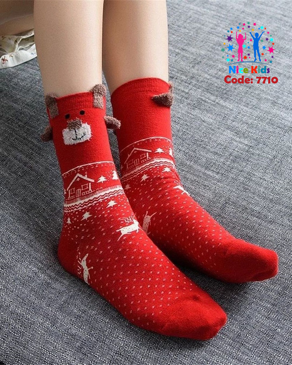 تصویری کوچک مربوط به جورابهای نیم ساق کریسمسی و یلدایی طرح خرسی
